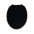 TOILET SEAT BAMBOO ESSENTIALS WITH ADJUSTABLE STAINLESS STEEL HINGES BLACK