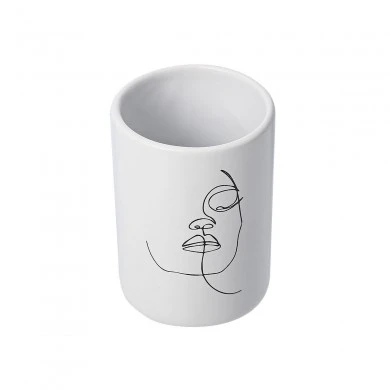 TOOTHBRUSH HOLDER LINE ART WHITE