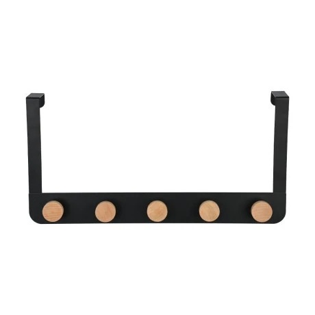 DOOR HANGER METALLIC 5 HOOKS BLACK