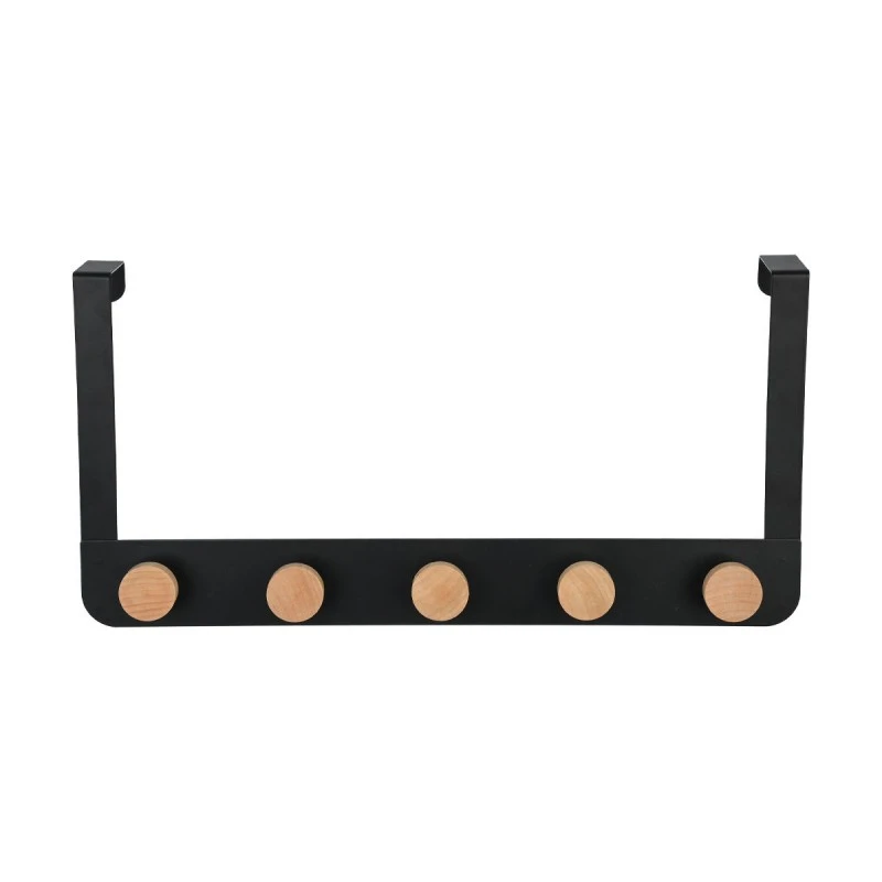 DOOR HANGER METALLIC 5 HOOKS BLACK