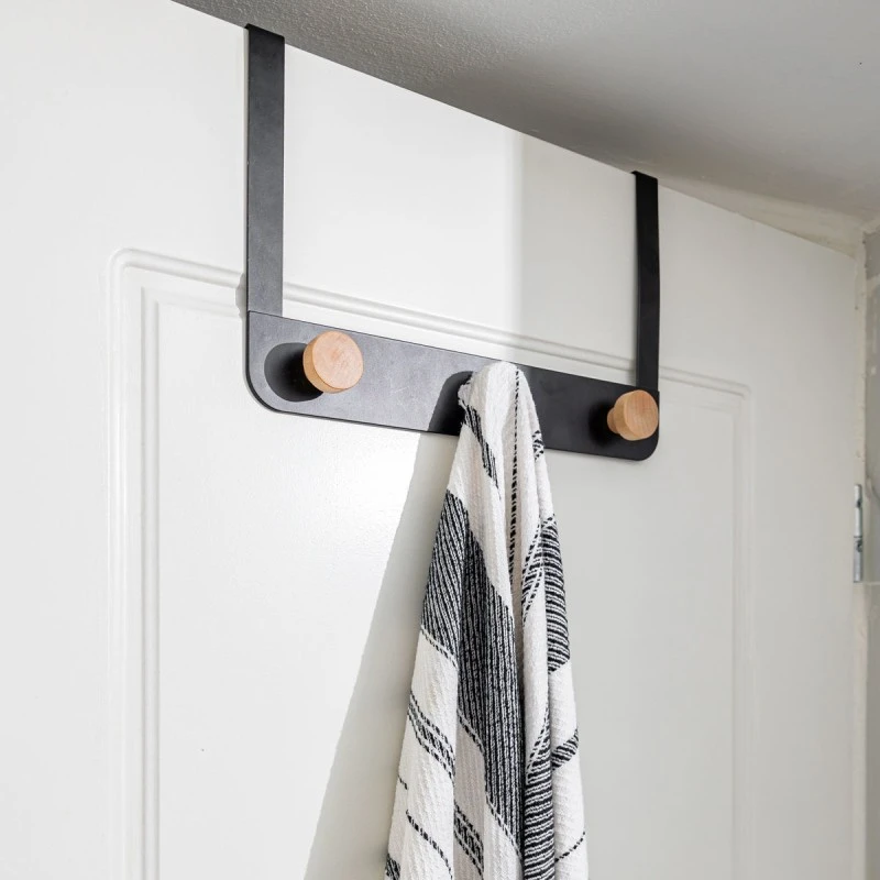DOOR HANGER METALLIC 5 HOOKS BLACK
