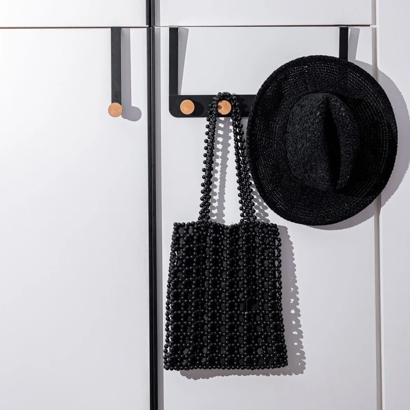 DOOR HANGER METALLIC 5 HOOKS BLACK
