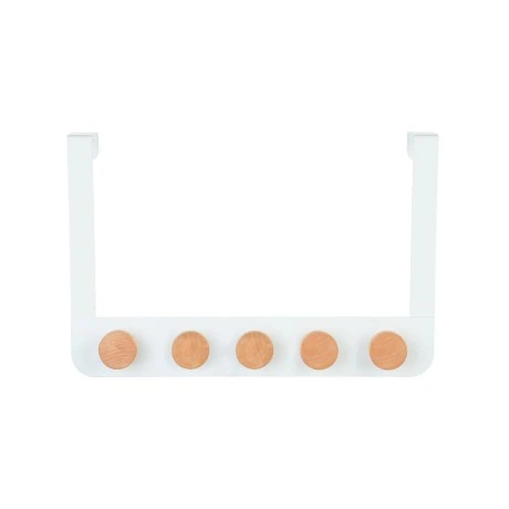 DOOR HANGER METALLIC 5 HOOKS WHITE