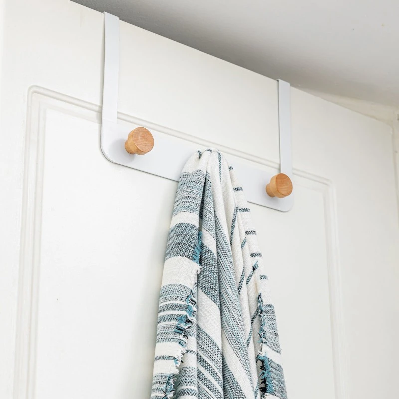 DOOR HANGER METALLIC 5 HOOKS WHITE