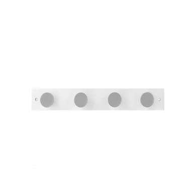 WALL HANGER WOODEN 40x6x6cm 4 HOOKS WHITE