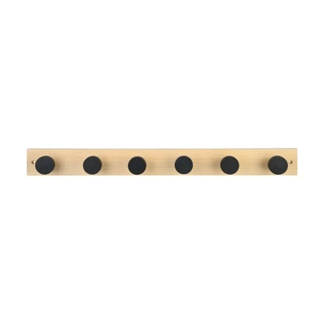 WALL HANGER WOODEN 60x6x6cm 6 HOOKS