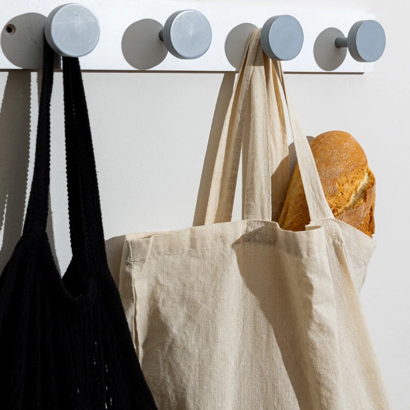 WALL HANGER WOODEN 60x6x6cm 6 HOOKS WHITE
