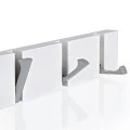 WALL HANGER WOODEN 60x5.5x1.8cm WITH 6 FOLDABLE HOOKS WHITE