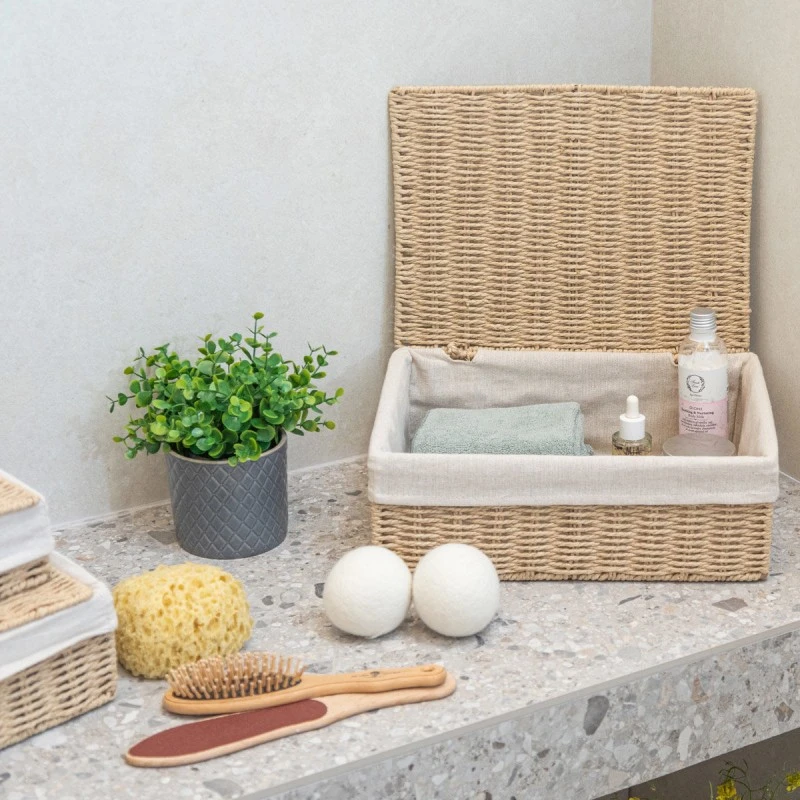 STORAGE &amp; ORGANIΖER BOX BOTANICA 36x27x13cm WITH INTERNAL CLOTHING &amp; LID