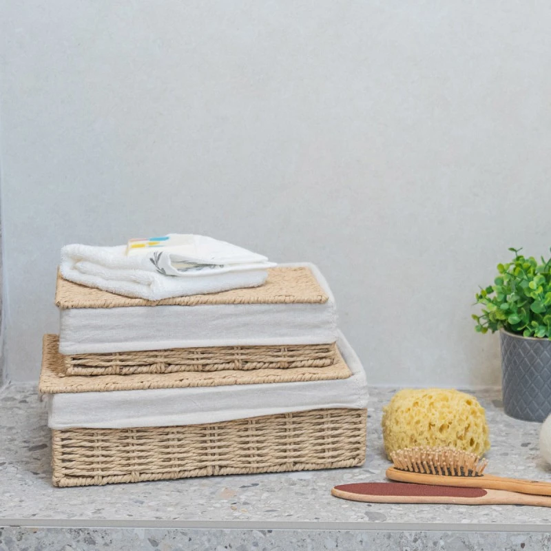 STORAGE &amp; ORGANIΖER BOX BOTANICA 28x20x10cm WITH INTERNAL CLOTHING &amp; LID