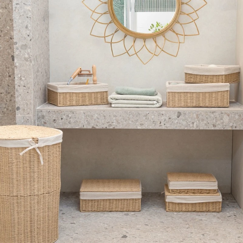 STORAGE &amp; ORGANIΖER BOX BOTANICA 28x20x10cm WITH INTERNAL CLOTHING &amp; LID