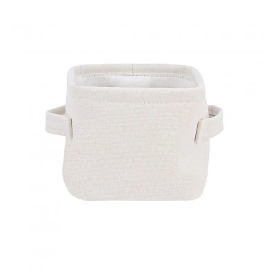 STORAGE &amp; ORGANIΖER BOX IVORY 13.5x12.5x10.5cm WITH HANDLES