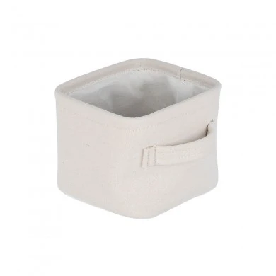 STORAGE &amp; ORGANIΖER BOX IVORY 13.5x12.5x10.5cm WITH HANDLES