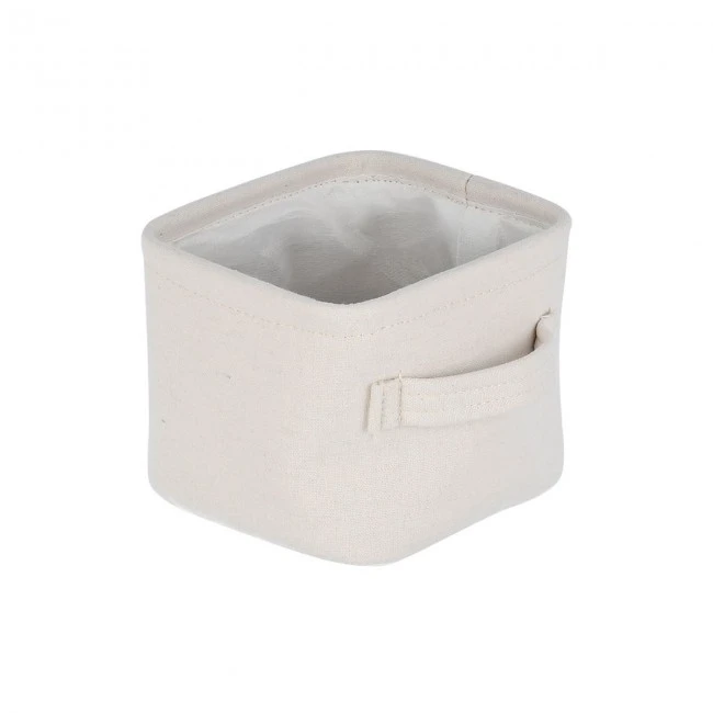STORAGE &amp; ORGANIΖER BOX IVORY 13.5x12.5x10.5cm WITH HANDLES