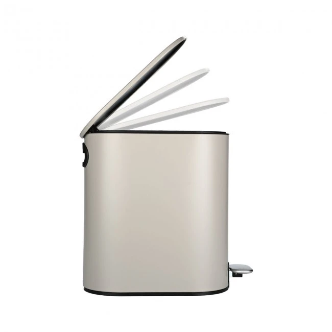BATHROOM BIN SLIM SOFT CLOSE 5lt MATTE TAUPE