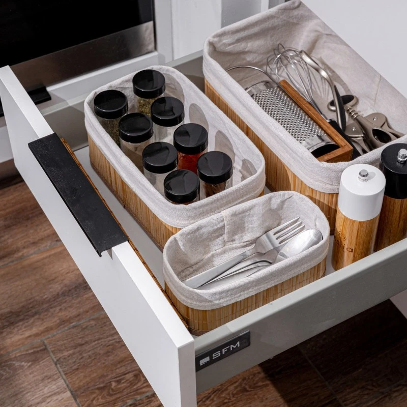STORAGE &amp; ORGANIZER BOX BAMBOO ESSENTIALS 30x20cm WITH CLOTHING