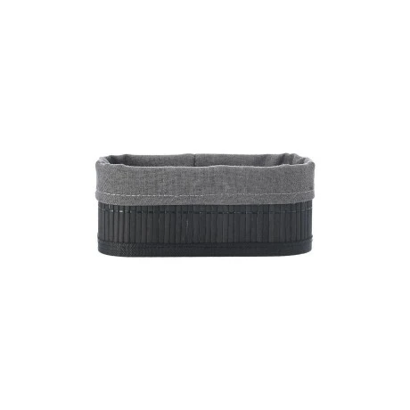 STORAGE &amp; ORGANIZER BOX BAMBOO ESSENTIALS 19.5x10cm WITH CLOTHING BLACK