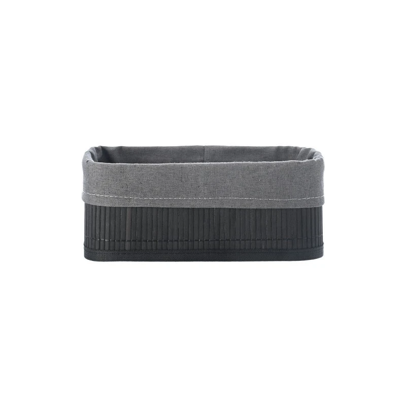 STORAGE &amp; ORGANIZER BOX BAMBOO ESSENTIALS 24.5x10cm WITH CLOTHING BLACK