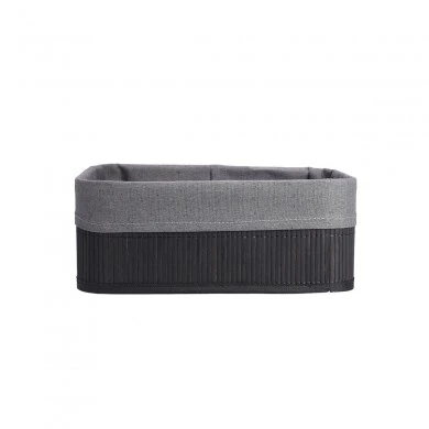 STORAGE &amp; ORGANIZER BOX BAMBOO ESSENTIALS 30x25cm WITH CLOTHING BLACK