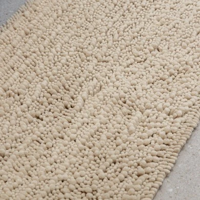 BATHROOM MAT SHAGGY 80x50cm POLYESTER TAUPE