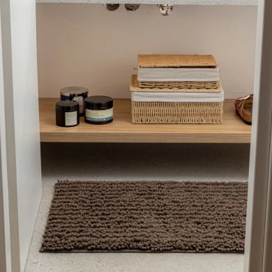 BATHROOM MAT SHAGGY 80x50cm POLYESTER BROWN
