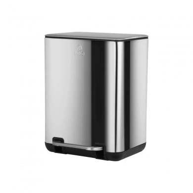 BATHROOM BIN CUBIC SOFT CLOSE 6lt INOX