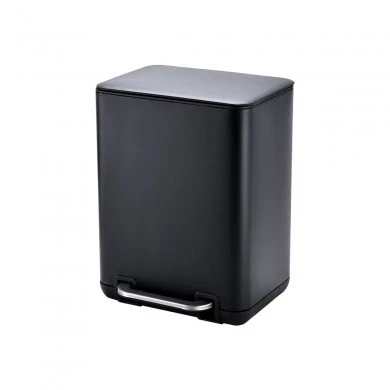 BATHROOM BIN CUBIC SOFT CLOSE 6lt BLACK