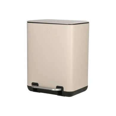 BATHROOM BIN CUBIC SOFT CLOSE 6lt TAUPE