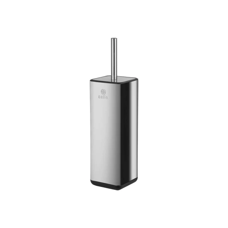 TOILET BRUSH CUBIC STAINLESS STEEL WITH PLASTIC CONTAINER 25cm INOX