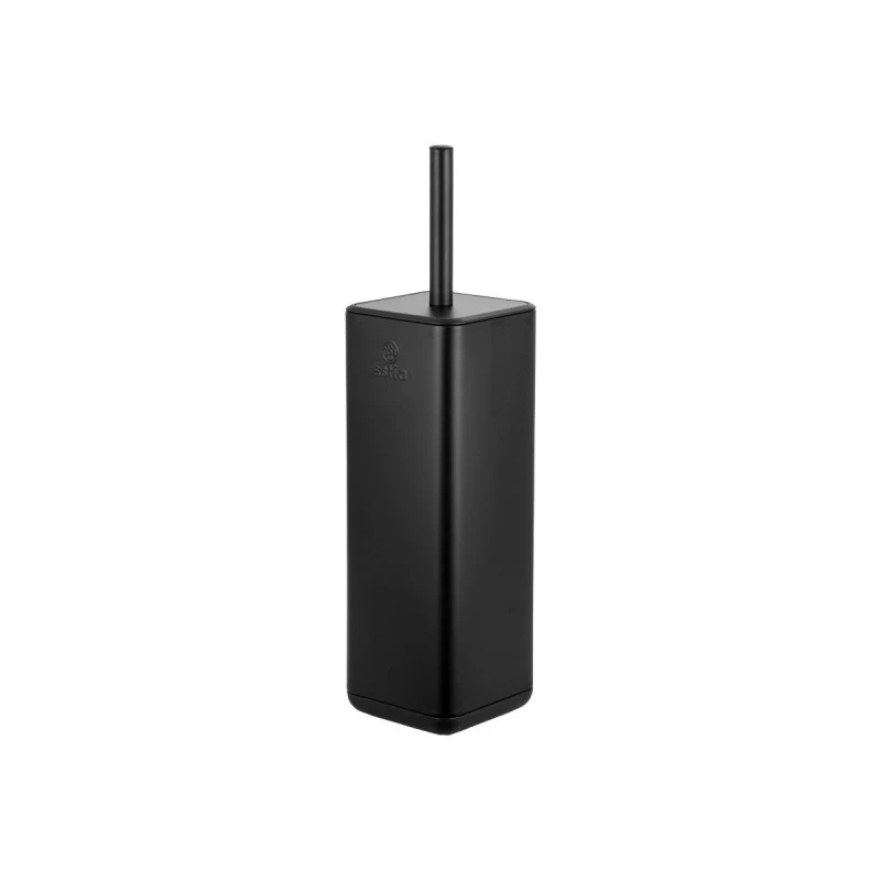 TOILET BRUSH CUBIC METALLIC WITH PLASTIC CONTAINER 25cm BLACK