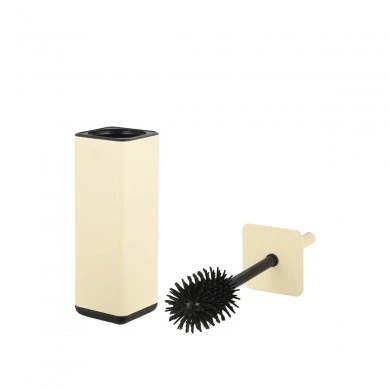 TOILET BRUSH CUBIC METALLIC WITH PLASTIC CONTAINER 25cm IVORY