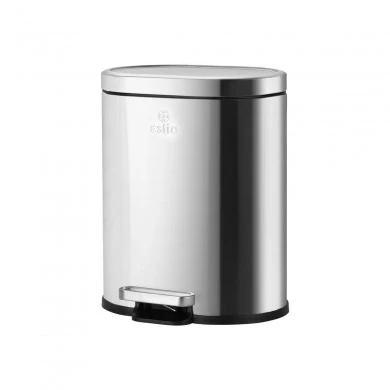 BATHROOM BIN OVOID SOFT CLOSE 6lt INOX