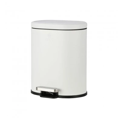 BATHROOM BIN OVOID SOFT CLOSE 6lt WHITE