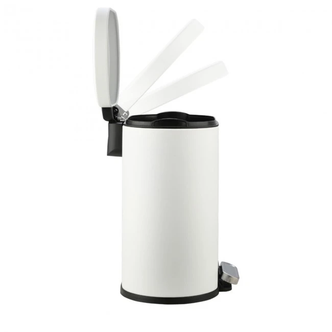 BATHROOM BIN OVOID SOFT CLOSE 6lt WHITE