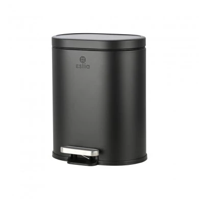 BATHROOM BIN OVOID SOFT CLOSE 6lt BLACK