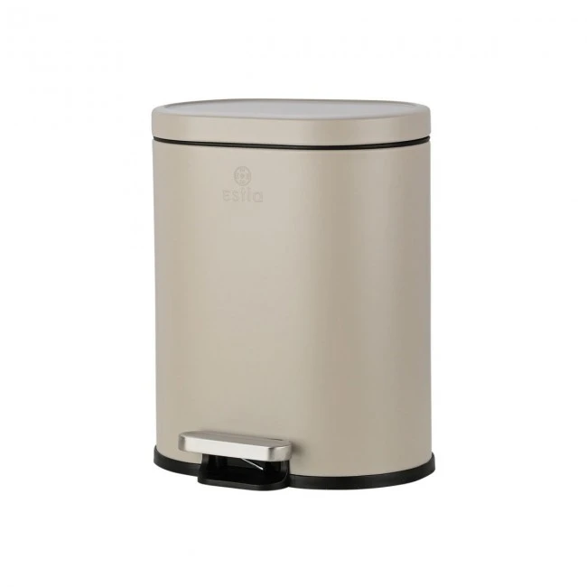 BATHROOM BIN OVOID SOFT CLOSE 6lt TAUPE
