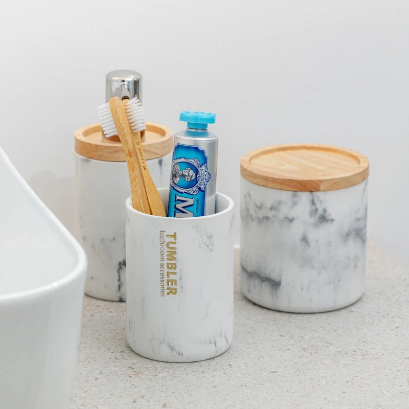 COTTON HOLDER MARBLE
