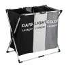 LAUDRY BASKET FOLDABLE WITH 3 COMPARTENTS BLACK-GREY-WHITE
