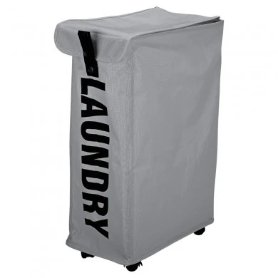LAUDRY BASKET WITH WHEELS GREY
