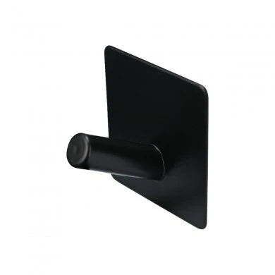 WALL MOUNTED HOOK WITH SQUARE BASE BLACK
