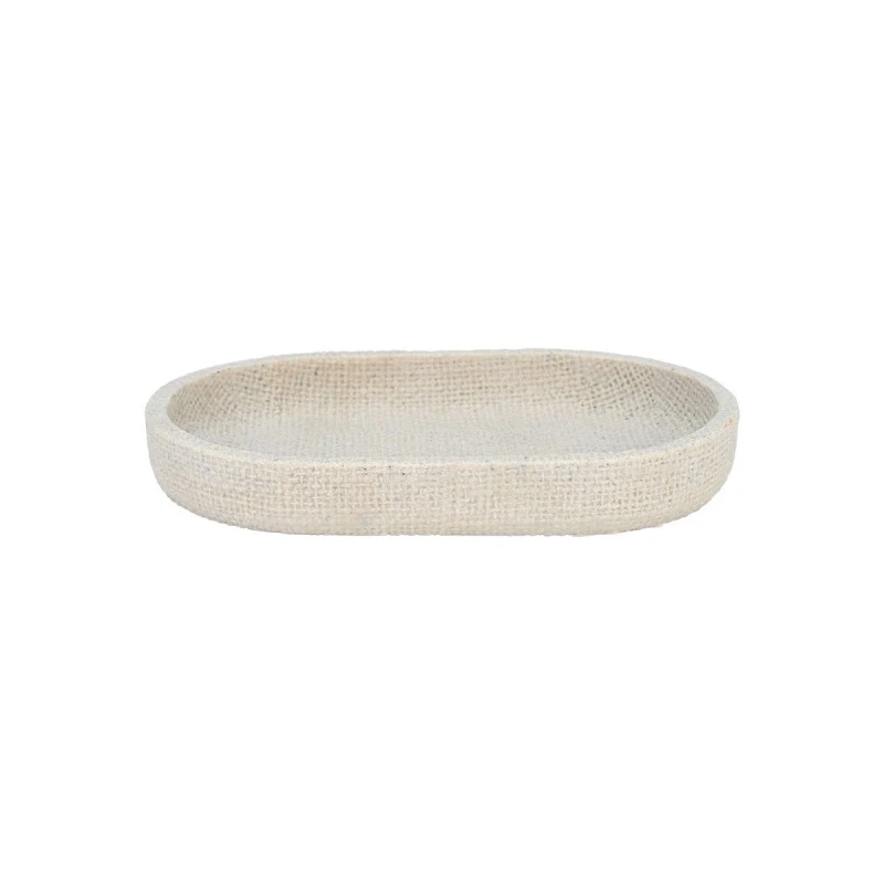BATHROOM PLATE JUTE POLYRESIN BEIGE 20x12.5x2.5cm
