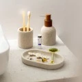 BATHROOM PLATE JUTE POLYRESIN BEIGE 20x12.5x2.5cm