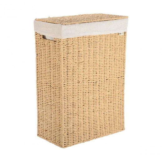 ESTIA ΚΑΛΑΘΙ ΑΠΛΥΤΩΝ BOTANICA 38x22x55cm ME ΕΣΩΤΕΡΙΚΗ ΕΠΕΝΔΥΣΗ &amp; ΚΑΠΑΚΙ ΟΡΘΟΓΩΝΙΟ