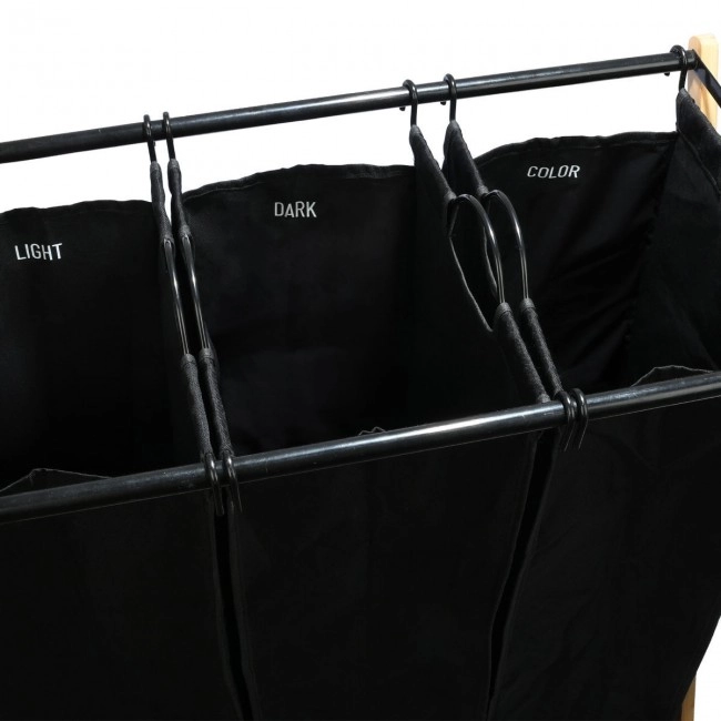 ESTIA ΚΑΛΑΘΙ ΑΠΛΥΤΩΝ BAMBOO ESSENTIALS 102lt 3 ΘΕΣΕΩΝ 68x40x76cm ΜΑΥΡΟ