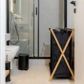 ESTIA ΚΑΛΑΘΙ ΑΠΛΥΤΩΝ BAMBOO ESSENTIALS 102lt 3 ΘΕΣΕΩΝ 68x40x76cm ΜΑΥΡΟ
