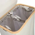 ESTIA ΚΑΛΑΘΙ ΑΠΛΥΤΩΝ BAMBOO ESSENTIALS 144lt ΜΕ ΚΑΠΑΚΙ ΚΑΙ 2 MESH BAGS 56x37x68cm ΓΚΡΙ
