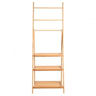 FLOOR STORAGE SHELF BAMBOO ESSENTIALS 3 TIERS NATURAL COLOR