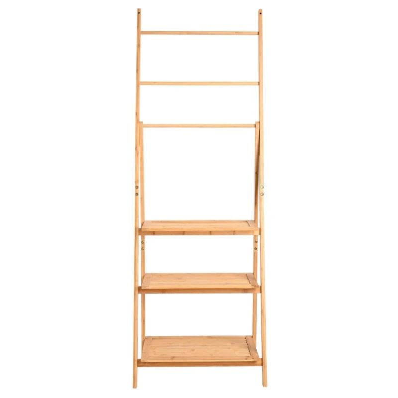 FLOOR STORAGE SHELF BAMBOO ESSENTIALS 3 TIERS NATURAL COLOR