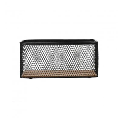 STORAGE &amp; ORGANISER BASKET WIRED METALLIC 24x16.5x11cm BLACK