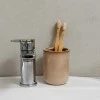 TOOTHBRUSH HOLDER SATIN CERAMIC 7.5x7.5x9cm